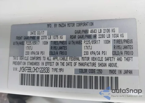 2017 Mazda Cx-5 Sport from USA, damaged, VIN JM3KFBBL0H0122838